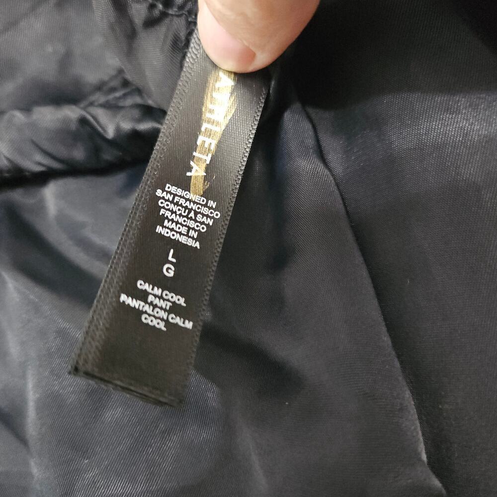 Athleta Calm Cool Lounging Wide Leg Satin Womens Pants Size Large Pockets - Picture 7 of 7